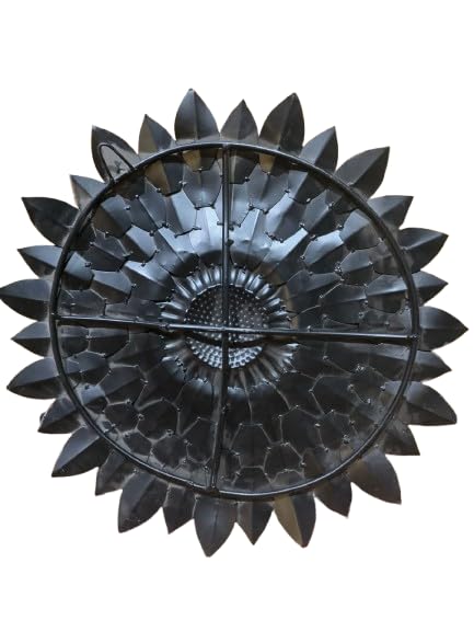 Metal Designer Flower Wall Decor - Size 21 X 21 inch (Copper Brown)