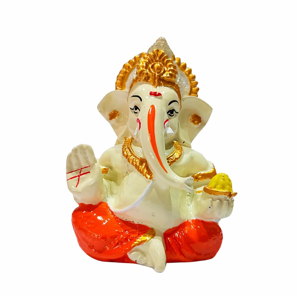 Ganesha Idol for Car Dashboard & Home Decor – | Golden