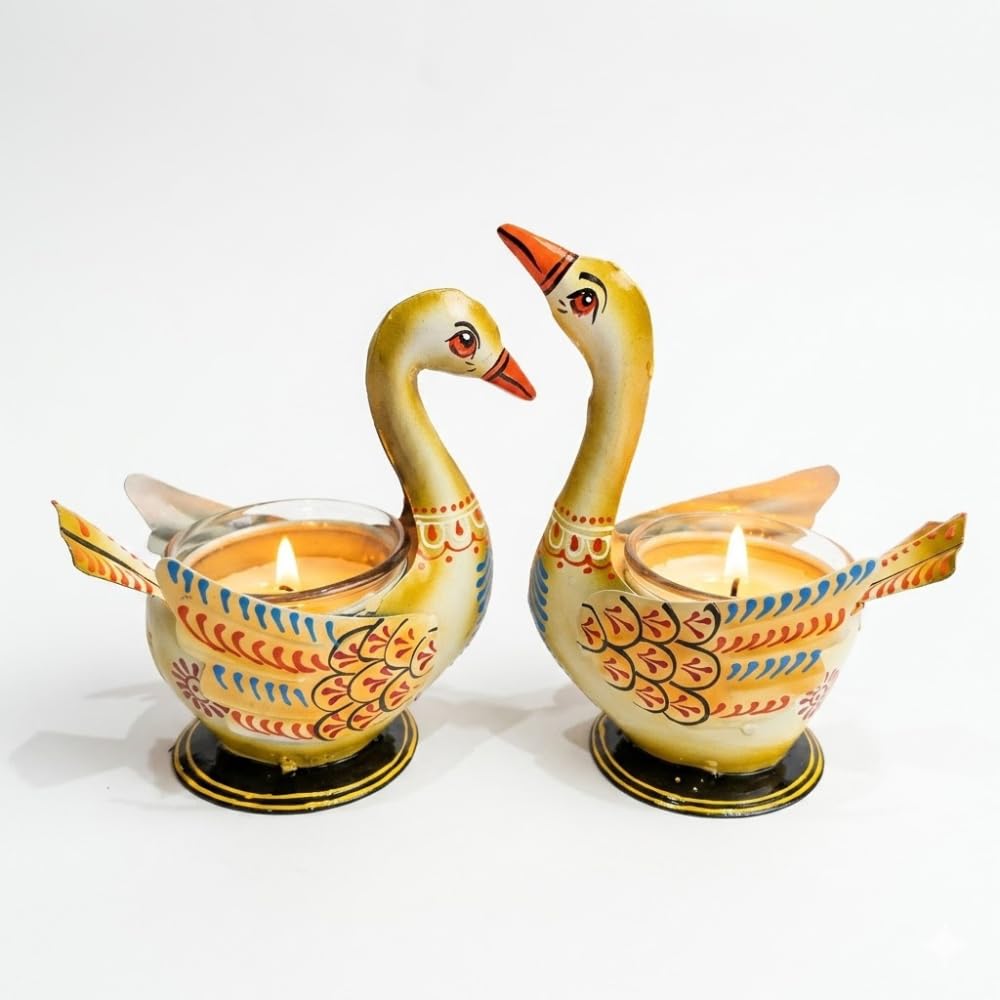 Aluminium Pair of Swans with Gift Box for Good Luck | Feng Shui Love Gifts Candle