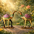 Handpainted Iron Camel Showpiece with Colorful Ethnic Design
