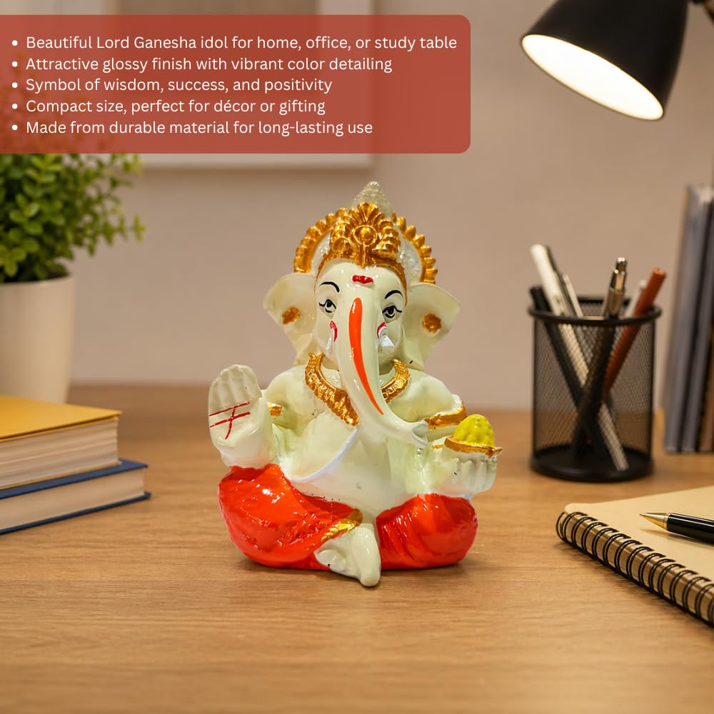 Ganesha Idol for Car Dashboard & Home Decor – | Golden