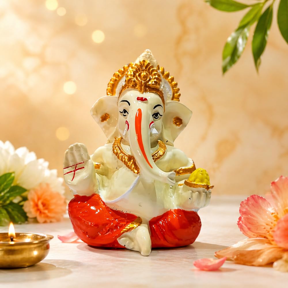 Ganesha Idol for Car Dashboard & Home Decor – | Golden