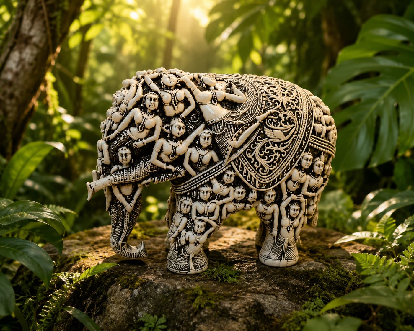 Handcrafted 3D Designer Elephant Statue for Home Décor –Polyresin |