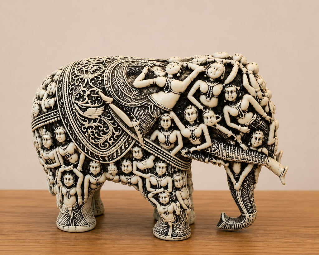 Handcrafted 3D Designer Elephant Statue for Home Décor –Polyresin |
