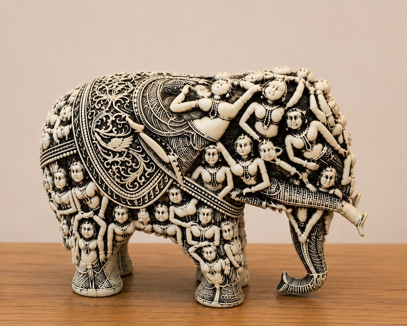 Handcrafted 3D Designer Elephant Statue for Home Décor –Polyresin |