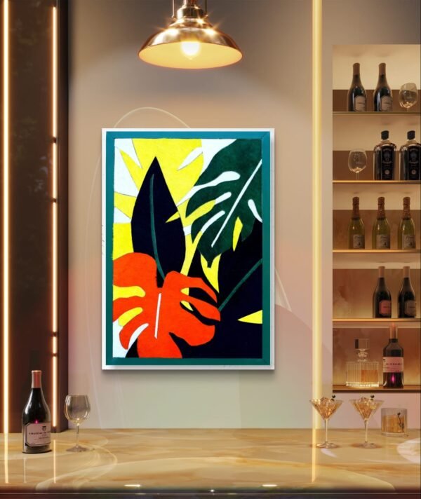 SETHI AESTHETIC Luxury Leather Leaf Wall Art Frame for Home & Office Wall Decor | 12x16 Inch Decorative Wall Décor | Premium Leather Artwork with MDF Base - Image 4