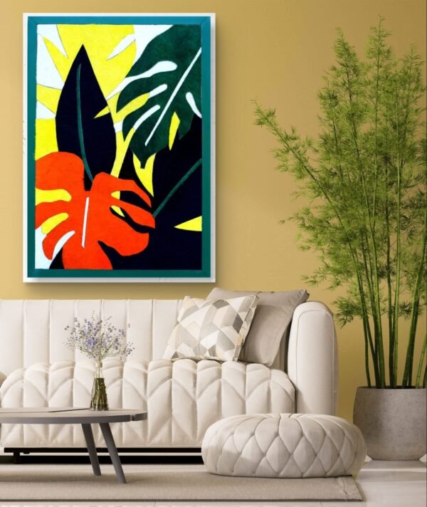 SETHI AESTHETIC Luxury Leather Leaf Wall Art Frame for Home & Office Wall Decor | 12x16 Inch Decorative Wall Décor | Premium Leather Artwork with MDF Base - Image 6