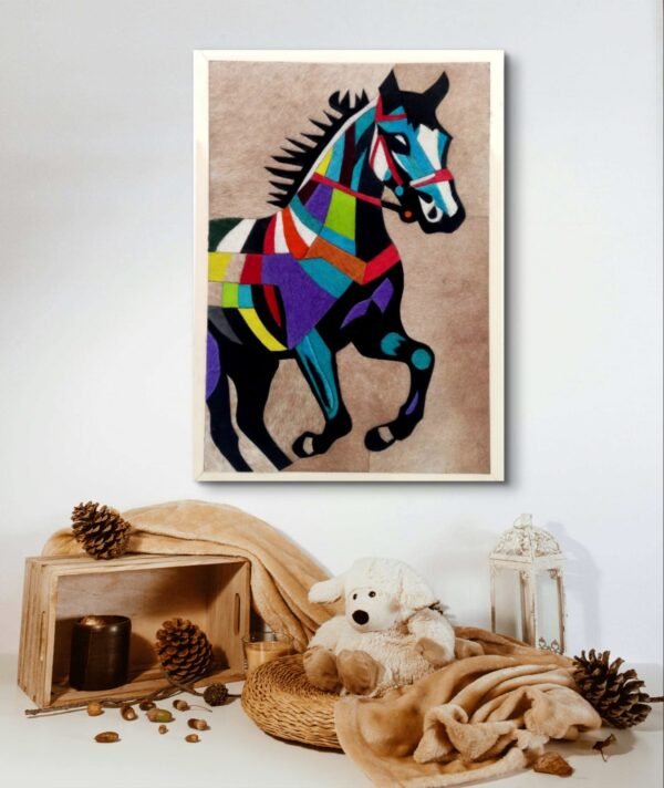 SETHI AESTHETIC Luxury Leather Horse Portrait Wall Art Frame for Home & Office Wall Decor | 12x16 Inch Decorative Wall Décor | Premium Leather Artwork with MDF Base - Image 2