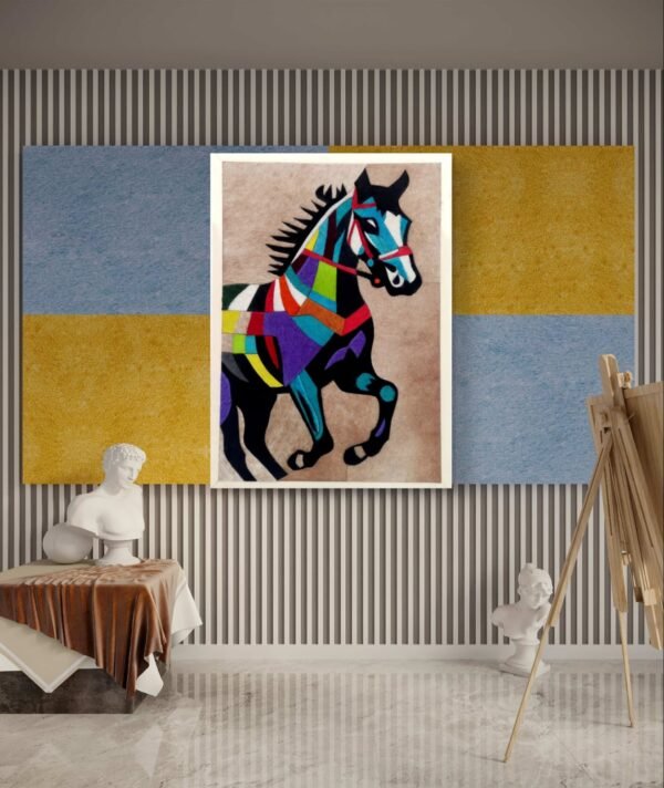 SETHI AESTHETIC Luxury Leather Horse Portrait Wall Art Frame for Home & Office Wall Decor | 12x16 Inch Decorative Wall Décor | Premium Leather Artwork with MDF Base - Image 3