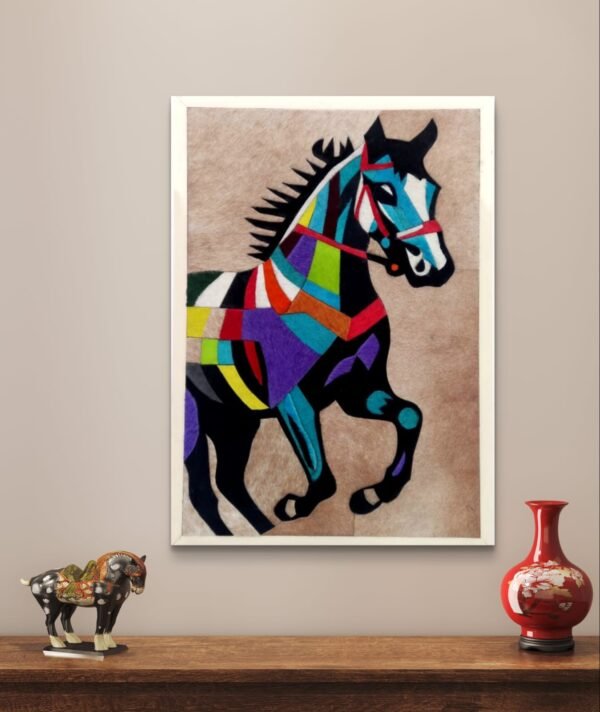 SETHI AESTHETIC Luxury Leather Horse Portrait Wall Art Frame for Home & Office Wall Decor | 12x16 Inch Decorative Wall Décor | Premium Leather Artwork with MDF Base - Image 4