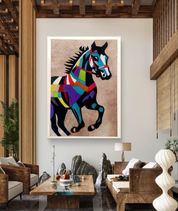 SETHI AESTHETIC Luxury Leather Horse Portrait Wall Art Frame for Home & Office Wall Decor | 12x16 Inch Decorative Wall Décor | Premium Leather Artwork with MDF Base - Image 5