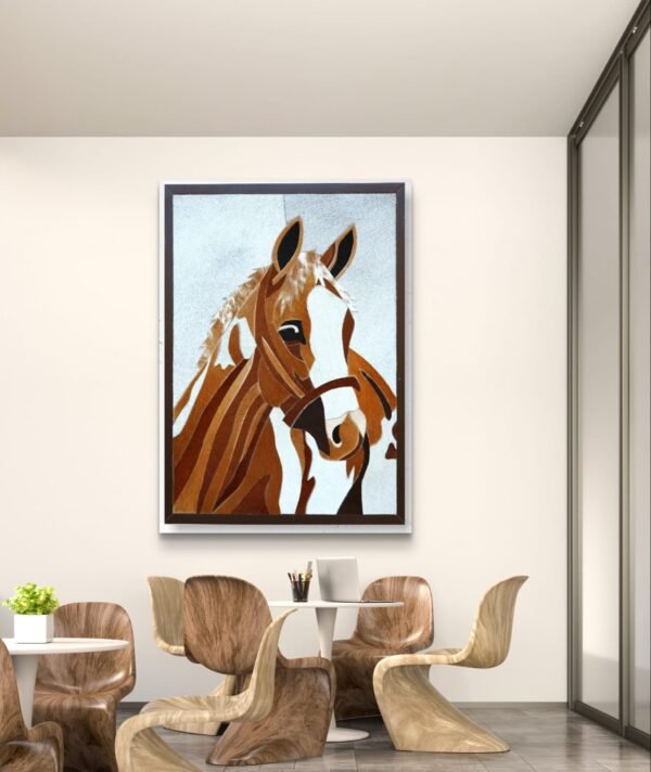 SETHI AESTHETIC Luxury Leather Brown Horse Wall Art Frame for Home & Office Wall Decor | 12x16 Inch Decorative Wall Décor | Premium Leather Artwork with MDF Base - Image 6