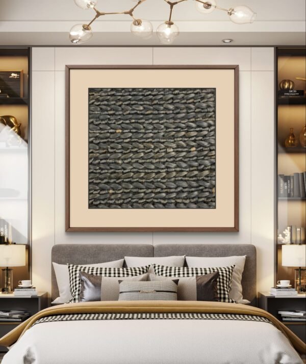 SETHI AESTHETIC Handmade Designer Fabric Tapestry Black Wall Art Decor - 16x16 Inch, Unique Home Décor Piece Decorative Accessories for Home and Office Decor - Image 6