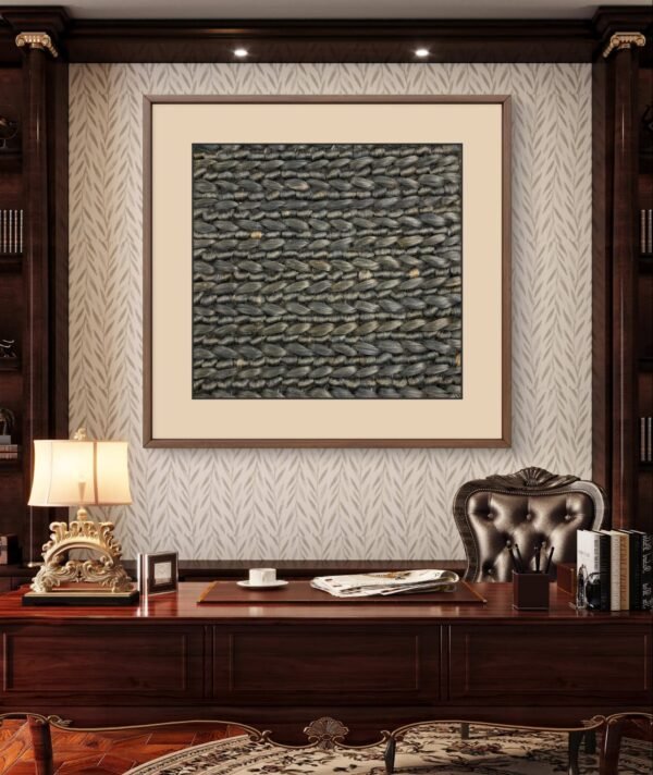 SETHI AESTHETIC Handmade Designer Fabric Tapestry Black Wall Art Decor - 16x16 Inch, Unique Home Décor Piece Decorative Accessories for Home and Office Decor - Image 4