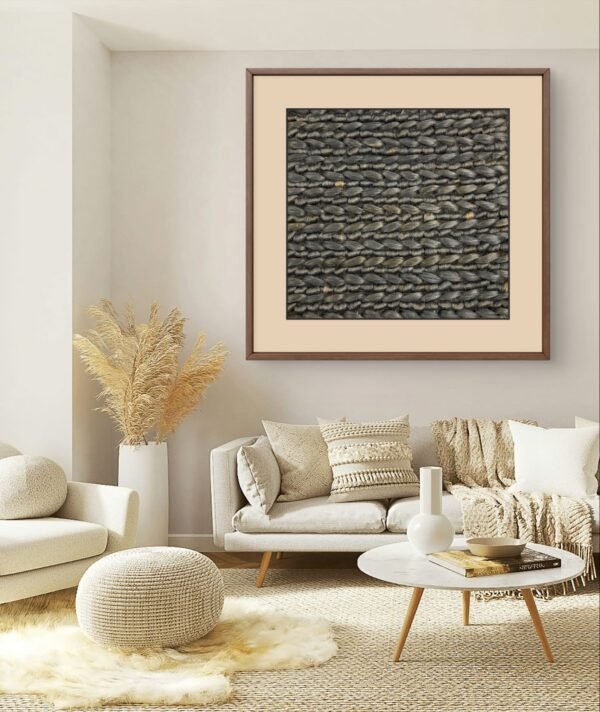 SETHI AESTHETIC Handmade Designer Fabric Tapestry Black Wall Art Decor - 16x16 Inch, Unique Home Décor Piece Decorative Accessories for Home and Office Decor - Image 3