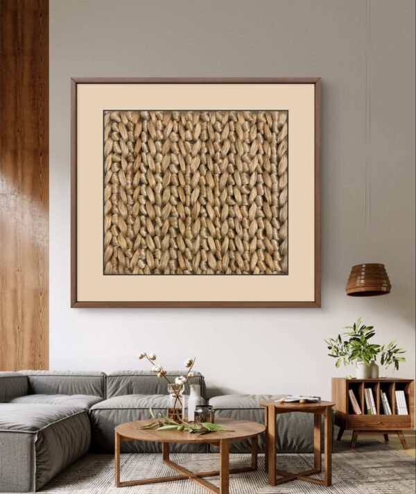 SETHI AESTHETIC Handmade Designer Fabric Tapestry Brown Wall Art Decor - 16x16 Inch, Unique Home Décor Piece Decorative Accessories for Home and Office Decor - Image 5