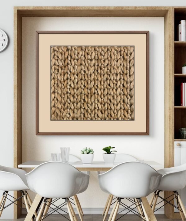 SETHI AESTHETIC Handmade Designer Fabric Tapestry Brown Wall Art Decor - 16x16 Inch, Unique Home Décor Piece Decorative Accessories for Home and Office Decor - Image 4