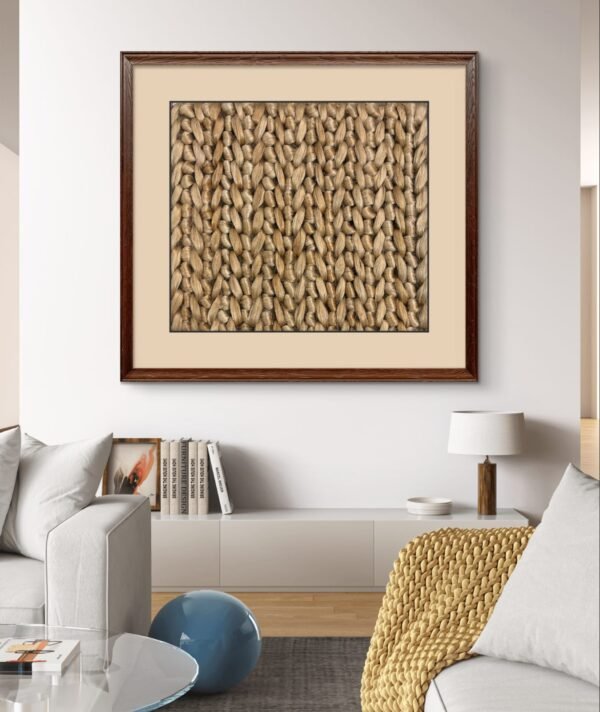 SETHI AESTHETIC Handmade Designer Fabric Tapestry Brown Wall Art Decor - 16x16 Inch, Unique Home Décor Piece Decorative Accessories for Home and Office Decor - Image 3