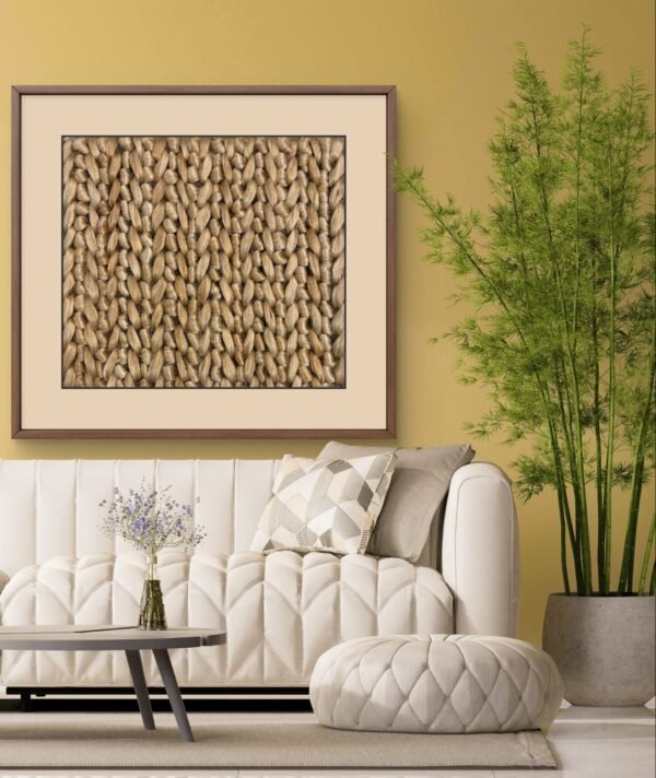 SETHI AESTHETIC Handmade Designer Fabric Tapestry Brown Wall Art Decor - 16x16 Inch, Unique Home Décor Piece Decorative Accessories for Home and Office Decor - Image 2