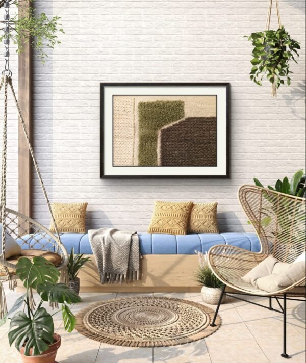 SETHI AESTHETIC Handmade Designer Fabric Wall Art Frame for Home Decor | Handmade Fabric Designer Wall Decor | Decorative Wall Art - Image 4