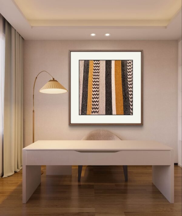 SETHI AESTHETIC Handmade Designer Fabric Wall Art, Home Decor Paintings with Frame for Home Decor | Traditional Indian Framed Painting for Living Room Bedroom Office Room Decor - Image 6