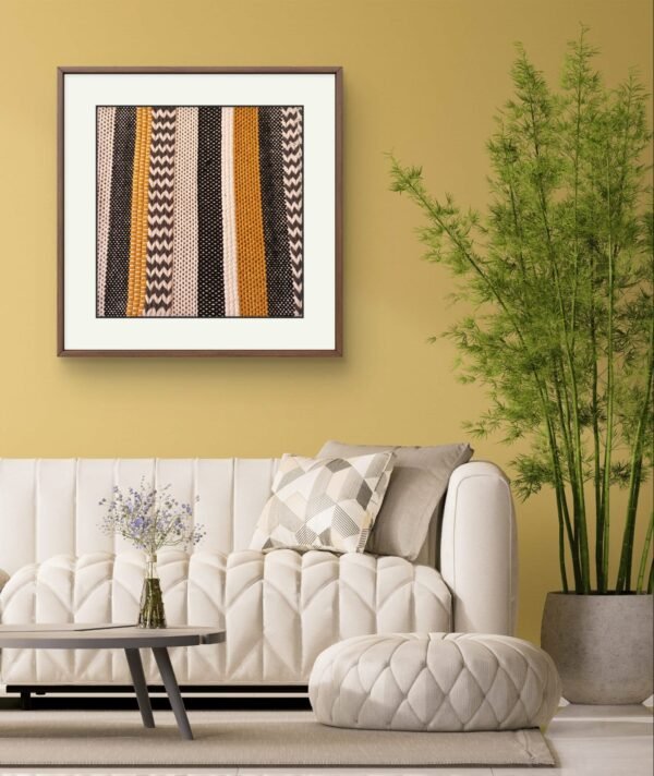 SETHI AESTHETIC Handmade Designer Fabric Wall Art, Home Decor Paintings with Frame for Home Decor | Traditional Indian Framed Painting for Living Room Bedroom Office Room Decor - Image 5