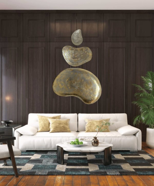 Sethi Aesthetic Handmade Pebble Shape Stone Finish Wall Art Piece - Image 4