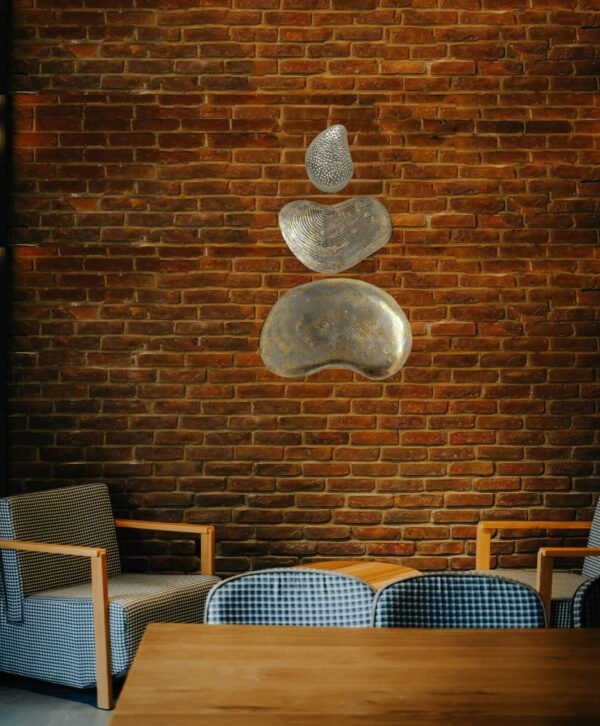 Sethi Aesthetic Handmade Pebble Shape Stone Finish Wall Art Piece - Image 6