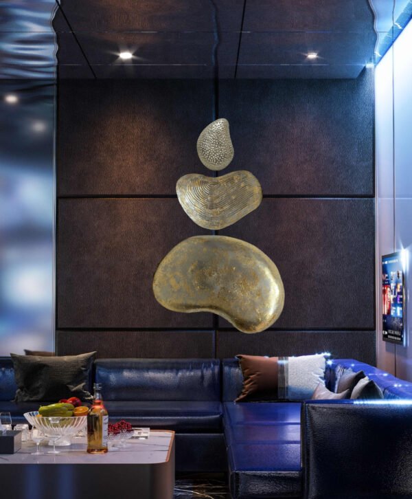 Sethi Aesthetic Handmade Pebble Shape Stone Finish Wall Art Piece - Image 7