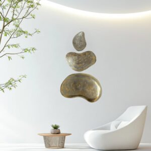 Sethi Aesthetic Handmade Pebble Shape Stone Finish Wall Art Piece