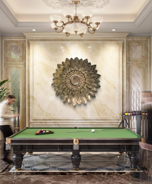 SETHI AESTHETIC Metal Flower Wall Decor (Antique Gold) - Image 5